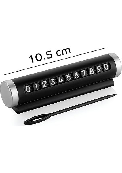 Alüminyum Kasa Çevirmeli Araç Içi Park Telefon Numaratörü Siyah Parkmatik Park Telefon Numarası Torpido Üstü Araç Içi Iletişim Yazısı Parkmatik fiyatları