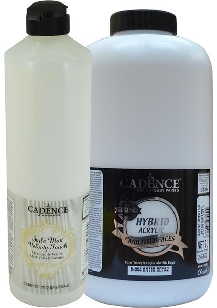Multisurfaces Antik Beyaz 2lt+Kadife Mat Vernik 750 ml Set Antik Beyaz Tek Ebat
