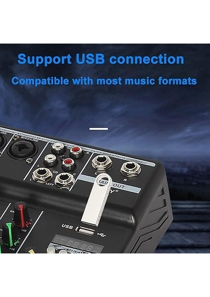 Profesyonel 4 Kanallı Bluetooth Mikser Ses Mikseri Dj Konsolu Yankı Etkisi ile Evde Karaoke USB Live Stage Ktv fırsatları