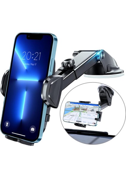 Vantuzlu Telefon Tutucu Otomatik Klipsli Araba Ayarlanabilir Cam ve Torpido Için Yüksek Kalite Tutucu