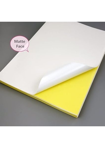 ve Laser Uyumlu Sticker Güçlü Yapışkanlı 50 Adet A4 Etiket Kağıdı Mat Yüzeyli 120GSM fırsatları