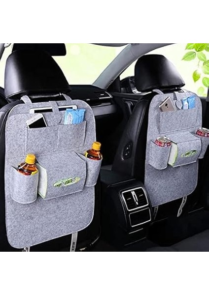 Araba Araç Oto Koltuk Arkası Keçe Organizer Koruyucu Koltuk Arkası Eşya Düzenleyici Ceplik Çanta Örtü Gri fiyatları