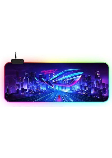 Rgb Mousepad 90X40 Rgb Mouse Pad Xxl Büyük Oyuncu Ofis Mouse Altlığı Işıklı Mousepad (City)