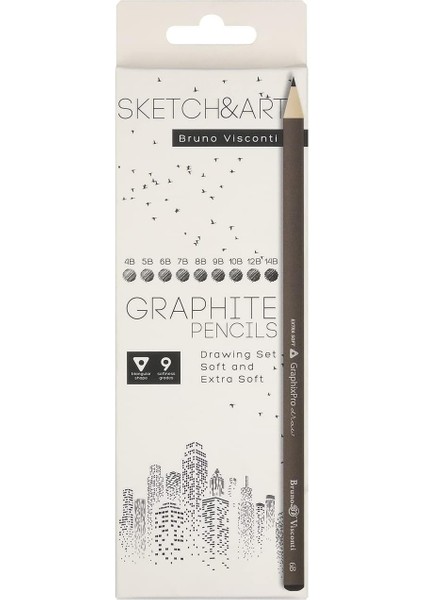 Visconti "sketch&amp;art Kurşun Kalem Seti,.9 Adet 4B-14B