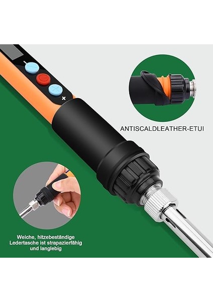 Havya Seti, 100 W LED Havya, Sıcaklık Ayarlanabilir, 180℃-500℃, 10G Lehim Teli, 5 Lehim Ucu, Havya Standı, Açma/kapama Şalteri, Kaynak Onarımı Için Lehim Seti, 14 Adet indirimleri