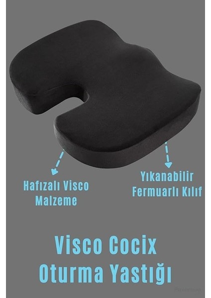 Ortopedik Oturma Minderi Visko Cocix Elastik Minder Basur Hemoroid Minderi Oturma Simidi Yastığı Dik Duruş Minderi modelleri