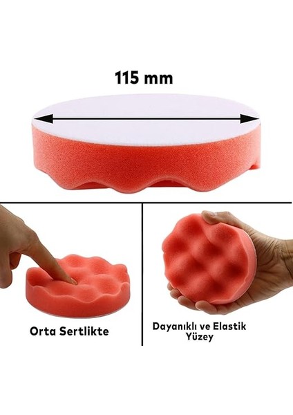 Oto Araç Araba Pasta Cila Polisaj Yumurta Ped Sünger 115 mm Cırtlı Parlatıcı Çizik Giderici Parlatma Pet modelleri