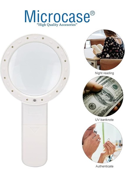 100MM 30X Uv 12 LED Işık Aydınlatmalı El Tipi Büyüteç -AL4611 fiyatları