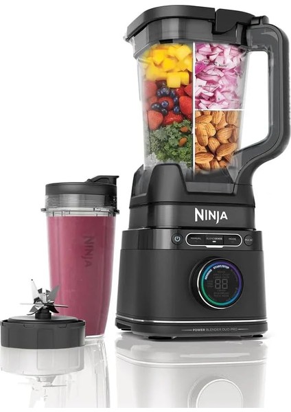 Detect Duo Blendsense, Blender ve Smoothie Maker, 2'si 1 Arada Mikser, 1200 W, 2.1 L Sürahi ve 700 ml Bardak, Parçalama Bıçağı, Bulaşık Makinesinde Yıkanabilir, Auto-Iq, Siyah