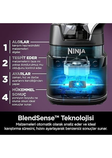 Detect Duo Blendsense, Blender ve Smoothie Maker, 2'si 1 Arada Mikser, 1200 W, 2.1 L Sürahi ve 700 ml Bardak, Parçalama Bıçağı, Bulaşık Makinesinde Yıkanabilir, Auto-Iq, Siyah modelleri