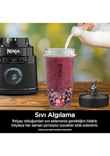 Detect Duo Blendsense, Blender ve Smoothie Maker, 2'si 1 Arada Mikser, 1200 W, 2.1 L Sürahi ve 700 ml Bardak, Parçalama Bıçağı, Bulaşık Makinesinde Yıkanabilir, Auto-Iq, Siyah indirimleri