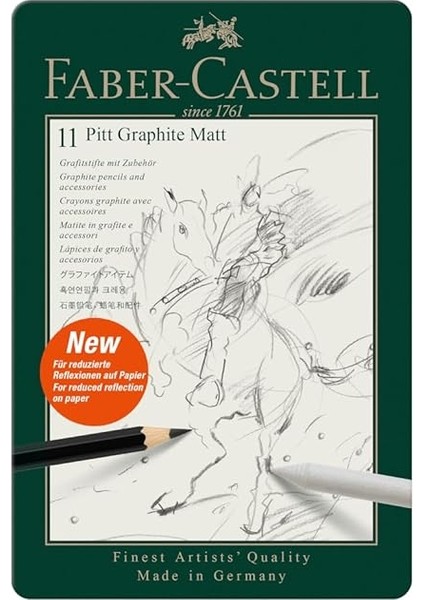 Pitt Matt Dereceli Kalem Seti, 11 Parça, Ultra Mat Siyah Ton, 14B Kalem, Geçiş Kalemi, Kalemtıraş ve Silgi Ile, Sv Sistemli fiyatları