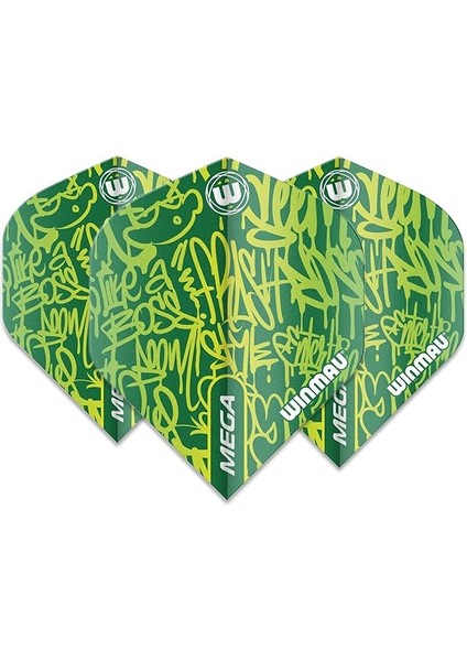 Mega Standard Green Ekstra Kalın Dart Kanatları - Paket Başına 1 Set (Toplam 3 Uçuş) modelleri