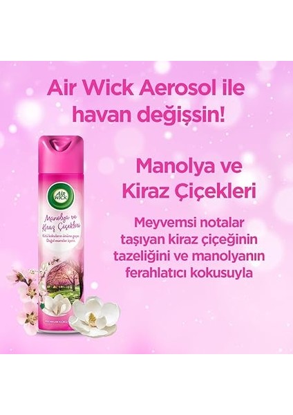 Wick Aerosol Premium Koku Serisi Manolya &amp; Kiraz Çiçekleri Sprey Oda Kokusu (1x 300 Ml) modelleri