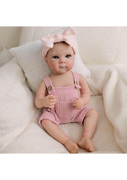Yeniden Doğmuş Kız Bebekleri 19 Inç Gerçekçi Yeniden Doğmuş Bebekler Bebek Yumuşak Vücut Pozitif Tam Vinil Vücut Kız Çocuk Besleme Kitleri ile (Bettie) indirimleri