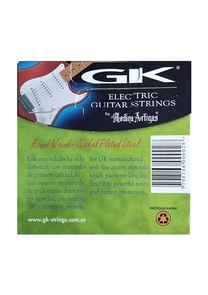 Artigas – Gk Electric Guitar Strings – 2009 – Extra Light 9-42 – Round Wound – Nickel Plated Steel – With Extra 1st String fırsatları