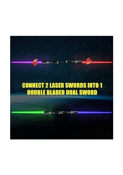 2 Adet Lazer Kılıcı, Çocuk, Düello Işın Kılıcı, 2'si 1 Arada Işın Kılıcı, Star Wars Işın Kılıcı, Çift Bıçaklı Lazer Kılıcı, Işıklı ve Sesli Işın Kılıcı, Çocuklar Için Kostümlü Oyun, Hediye modelleri