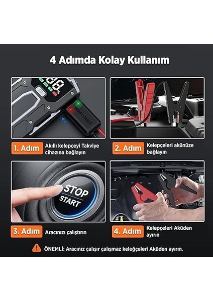 M01 15800MAH 2000A Akü Takviye Cihazı Taşınabilir Jump Starter (Powerbank+Led Lamba+Lcd Ekran) fiyatları
