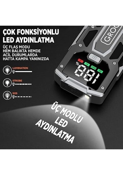 M01 15800MAH 2000A Akü Takviye Cihazı Taşınabilir Jump Starter (Powerbank+Led Lamba+Lcd Ekran) indirimleri