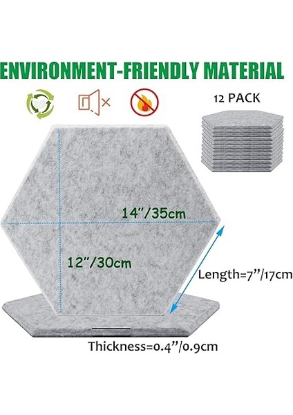 Paket Altıgen Akustik Paneller 14X12X0.4 Inç Kendinden Yapışkanlı Ses Geçirmez Duvar Panelleri Ev Stüdyosu Ses Tedavisi Için Sarı Akustik Köpük Dolgu fiyatları