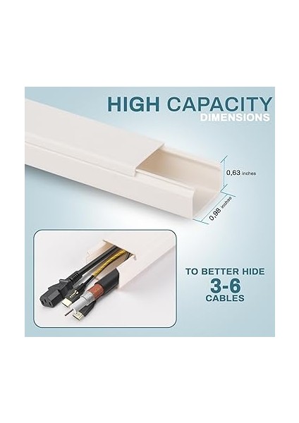 Kablo Kapağı Yarış Pisti Seti, 157 Inç Kablo Kanalı + 19 Adet Konnektör, Duvara Monte Tv Kiti Için Boyanabilir Kordon Gizleyici, Bebek ve Evcil Hayvan Korumalı Elektrik Şeridi Kablosu Kapağı fırsatları