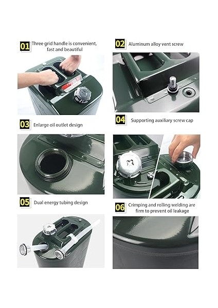 Yakıtlar Can | Genişletilmiş Yağ Çıkışı Jerry Can,anti-Kaçak Yakıtlar Tankı, Konteyner, Üç Bar Saplı Tasarımlı Benzinler Için Jerry Kutuları indirimleri