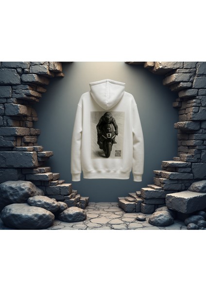 Yyz Store Özel Tasarım Qr Baskılı 3 Iplik Şardonlu Kapüşonlu Sweatshirt fiyatları