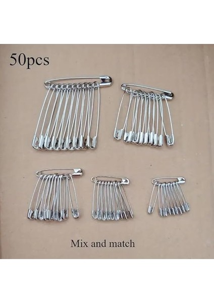 48 Adet Çengelli Iğne Seti 2,5-3,5-4cm Küçük Orta Büyük Boy Gümüş fırsatları