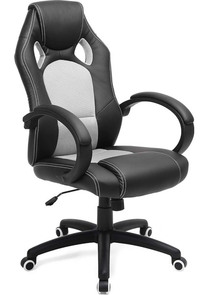 Yarış Koltuğu, Ofis Koltuğu, Oyuncu Koltuğu, Yönetici Koltuğu, Döner Sandalye, Poliüretan, Siyah/gri, OBG56BG