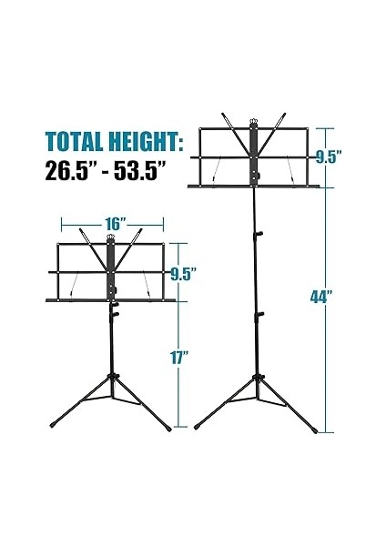 Gleam Müzik Standı - 2'si 1 Arada Çift Kullanımlık Masaüstü Kitap Standı Katlanır Müzik Tutacağı Taşınabilir ve Hafif Müzik Sayfası Klips Tutucu ve Taşıma Çantası Enstrümantal Performans Için Uygun fiyatları