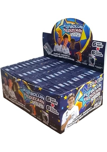 Kutulu Devasa Paket 2025 Sezonu Futbolun Yıldızları Albümü Tamamla Oyun Kartları Toplam 576 Kart modelleri