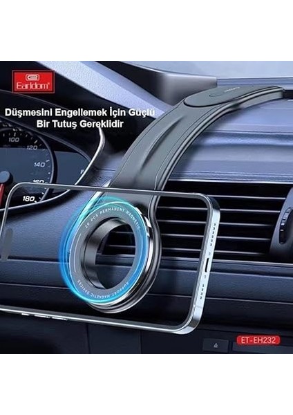Araç Için Telefon Tutucu Alüminyum Alaşım Ayarlanabilir Kolay Kurulum Yapışkanlı Manyetik Araç Tutucu Kullanımı Kolay EH232 fırsatları