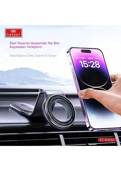Araç Için Telefon Tutucu Alüminyum Alaşım Ayarlanabilir Kolay Kurulum Yapışkanlı Manyetik Araç Tutucu Kullanımı Kolay EH232 indirimleri