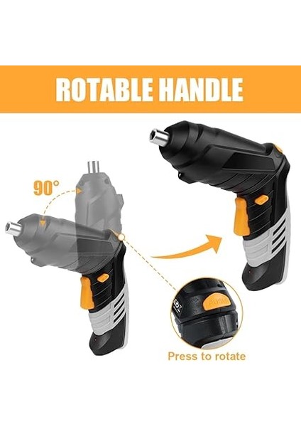 Elektrikli Tornavida Akülü, 3.5n · M Maksimum Torklu Elektrikli Tornavida Seti, 3.6V/1300MAH Şarj Edilebilir Güç Matkap Sürücüsü, USB Kablosu ile Ev Ofis Dıy Için LED Işık indirimleri