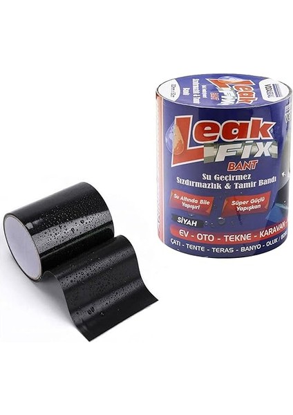 Tamir Bandı Siyah Suya Dayanıklı Su Geçirmez Sızdırmaz Bant 10 cm x 1.5 Metre