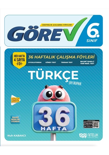 Nitelik 6.sınıf Görev Türkçe 36 Haftalık Çalışma Föyleri