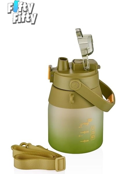 1000ML Askılı Tek Kapak Çift Kullanım Pipetli/pipetsiz Kullanım Softtouch Su Matarası fırsatları