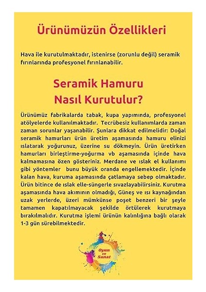 Doğal Seramik Hamuru Seramik Hamuru 8700 Gram (8,7 Kg), Doğal Kil Çamuru, Oyun Hamuru fiyatları