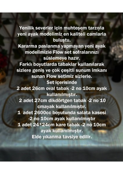 Seçkinev Flow Eskitme 6 Parça Masa Sunum Tabağı Set fırsatları