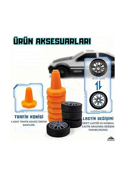 Ghz Uzaktan Kumandalı 4x4 Şarjlı Işıklı Drift Yapan Araba - Uzaktan Kumandalı Rc Drift Aracı (Mavi) modelleri