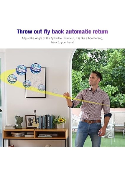 Uçan Küre Topu, Mini El Kumandalı Drones Ufo Oyuncak, Uçan Fidget Küre Bumerang Spinner 360° Dönebilen LED Işıklı, Çocuklar ve Yetişkinler Için Hediye modelleri