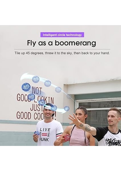 Uçan Küre Topu, Mini El Kumandalı Drones Ufo Oyuncak, Uçan Fidget Küre Bumerang Spinner 360° Dönebilen LED Işıklı, Çocuklar ve Yetişkinler Için Hediye indirimleri