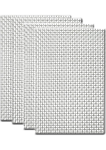 304 Paslanmaz Çelik Hasır Sac, 4 Paket Tel Örgü Panel 20 File, Fare Kemirgen Böcek Ağı, Havalandırma Delikleri, Ev, Mutfak, Bahçe Için, 210 x 300 mm
