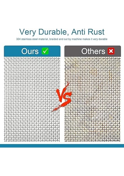 304 Paslanmaz Çelik Hasır Sac, 4 Paket Tel Örgü Panel 20 File, Fare Kemirgen Böcek Ağı, Havalandırma Delikleri, Ev, Mutfak, Bahçe Için, 210 x 300 mm fırsatları