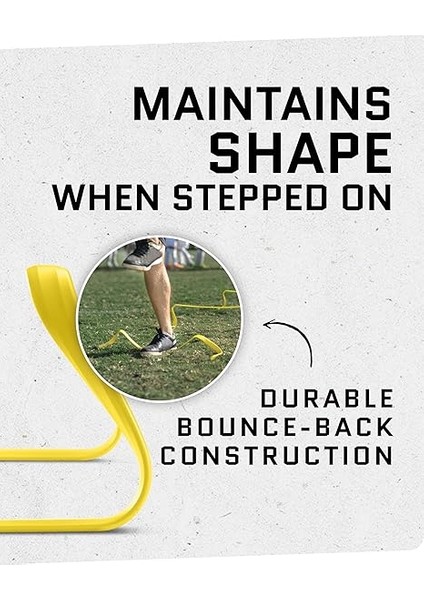 6x Ultra Dayanıklı Çeviklik Engelleri - Her Seviyedeki Atletler Için, 6'lı Paket 6 Inç Yüksekliğinde Engeller, Parlak Sarı Renk, Dayanıklı, Kompozit Malzemelerden Üretilmiştir, Kurulumu ve modelleri