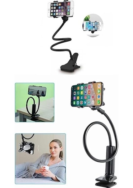 Masa Aparatı | Akrobat Esnek Kolu ile 360° Ayarlanabilir Telefon Standı | Oynar Başlık, Çok Yönlü Kullanım fırsatları