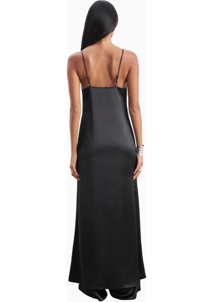Satin V Neck Longline Camisole Parlak V Yaka Saten Kadın Bluz