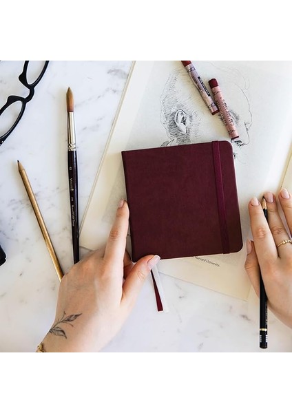 cm Sert Kapak 80 Yaprak 140 Gr. Eskiz Defteri - Sketch Book - Bordo