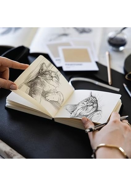 cm Sert Kapak 80 Yaprak 140 Gr. Eskiz Defteri - Sketch Book - Bordo indirimleri