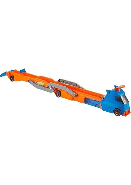 Wheels Tır - Yeni Hot Wheels Tır - Yeni, Fırlatıcısı Olan ve 40 Cm'lik Piste Dönüşen Kamyon, 9 Oyuncak Araba Sığabilir, 1:64 Ölçekli Araç Dahildir HYT83 indirimleri
